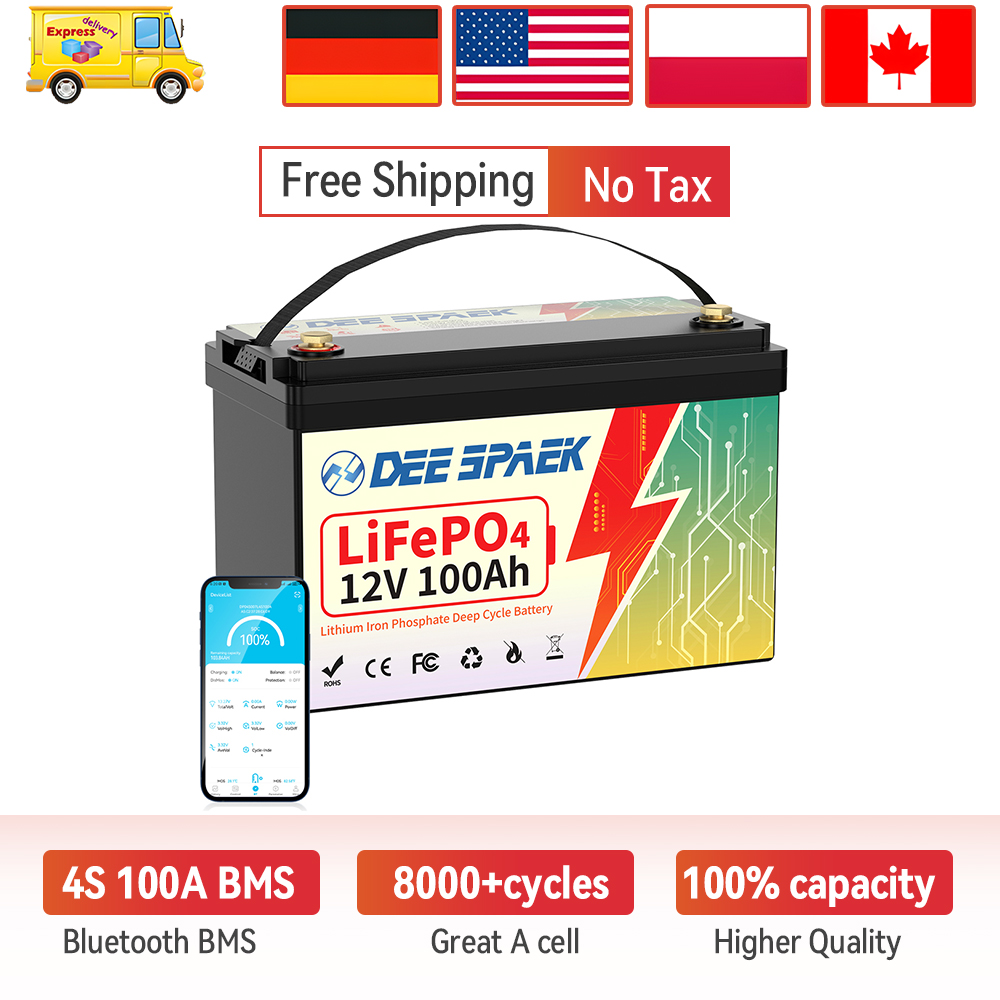 Lifepo4 12V 100Ah Bms Bluetooth - Batería Lifepo4 DEEPSPAEK de 12V 100Ah