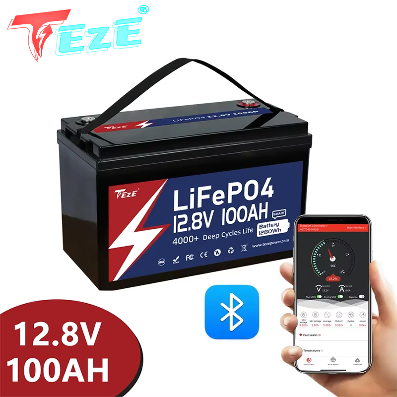 Lifepo4 12V 100Ah Bms Bluetooth - Baterías Lifepo4 de 8000 ciclos, 12V,