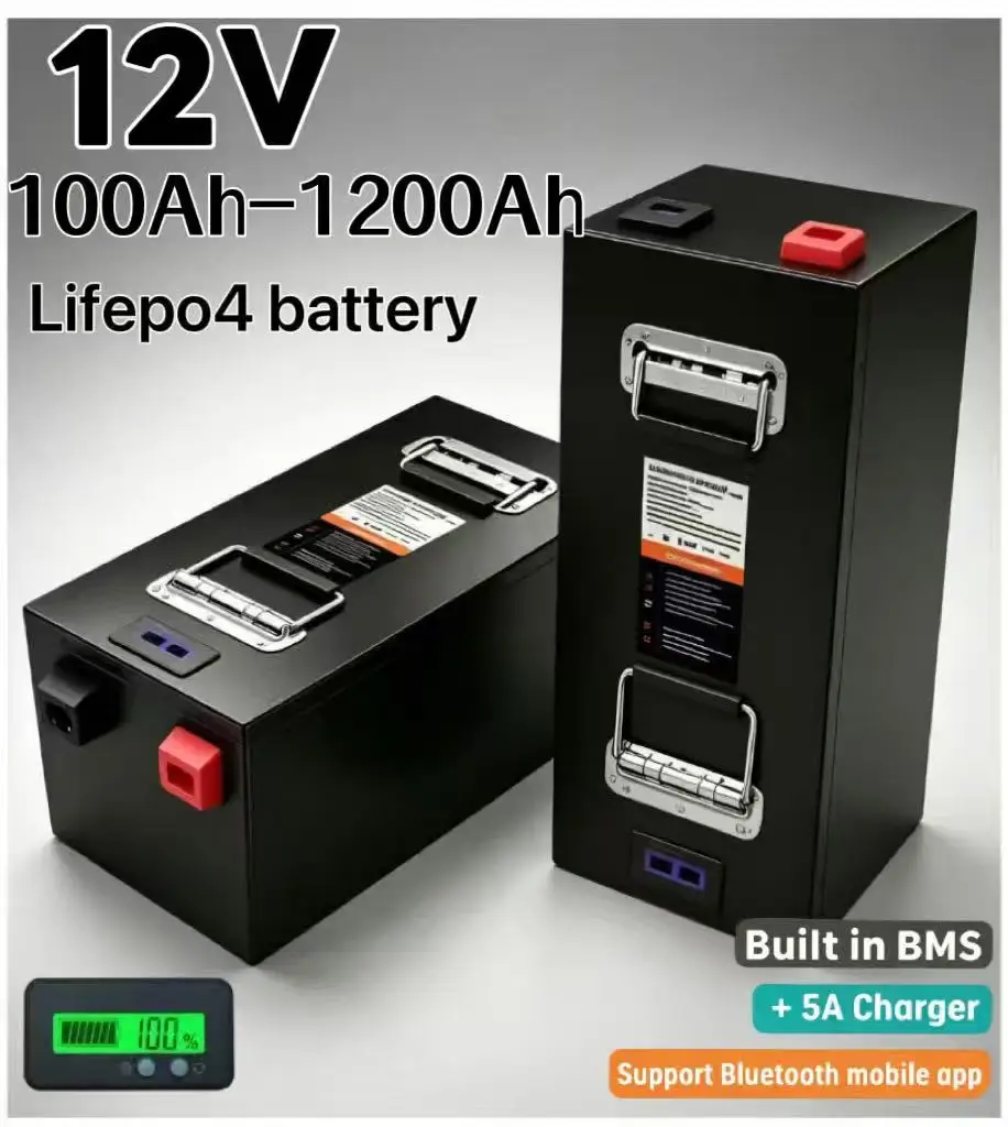 Lifepo4 12V 100Ah Bms Bluetooth - Batería de litio LiFePO4 12V de