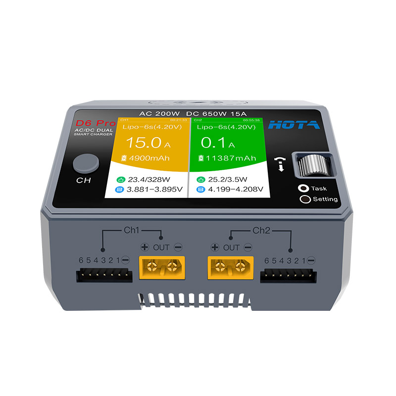 HOTA D6 Pro AC 200W / DC 650W  - Hota D6 Pro Dual Lipo Charger reseña y precio