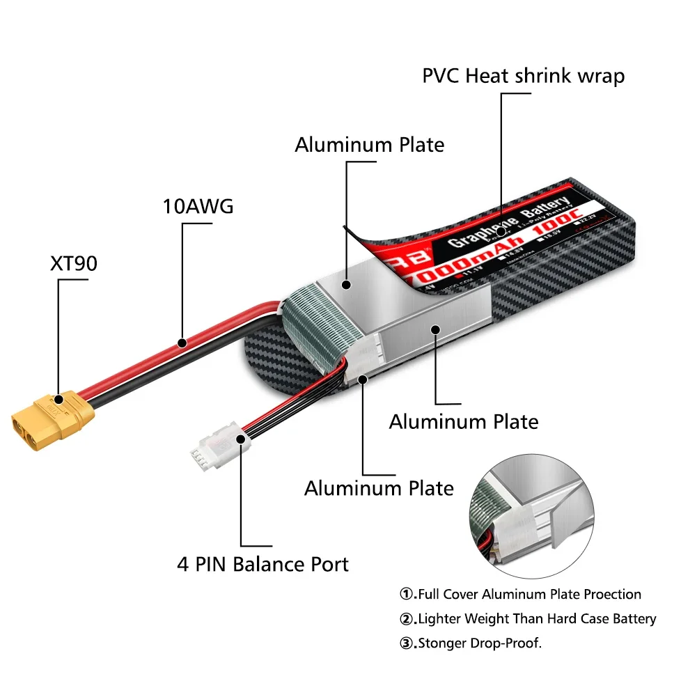 Batería de grafeno 2S 3S 4S 6S - 6S Lipo Battery 22.2V 5000Mah reseña y precio