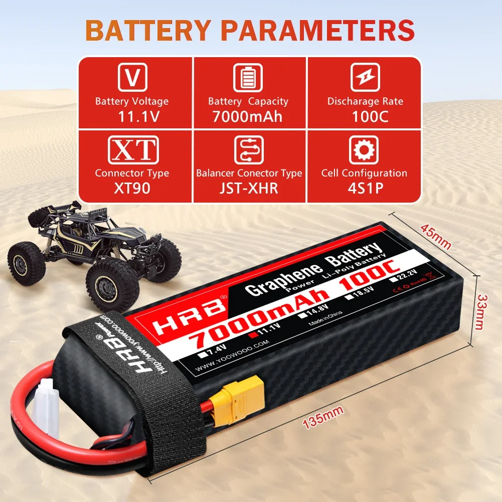 Batería de grafeno 2S 3S 4S 6S - 4S Lipo Battery 14.8V 6000Mah reseña y precio