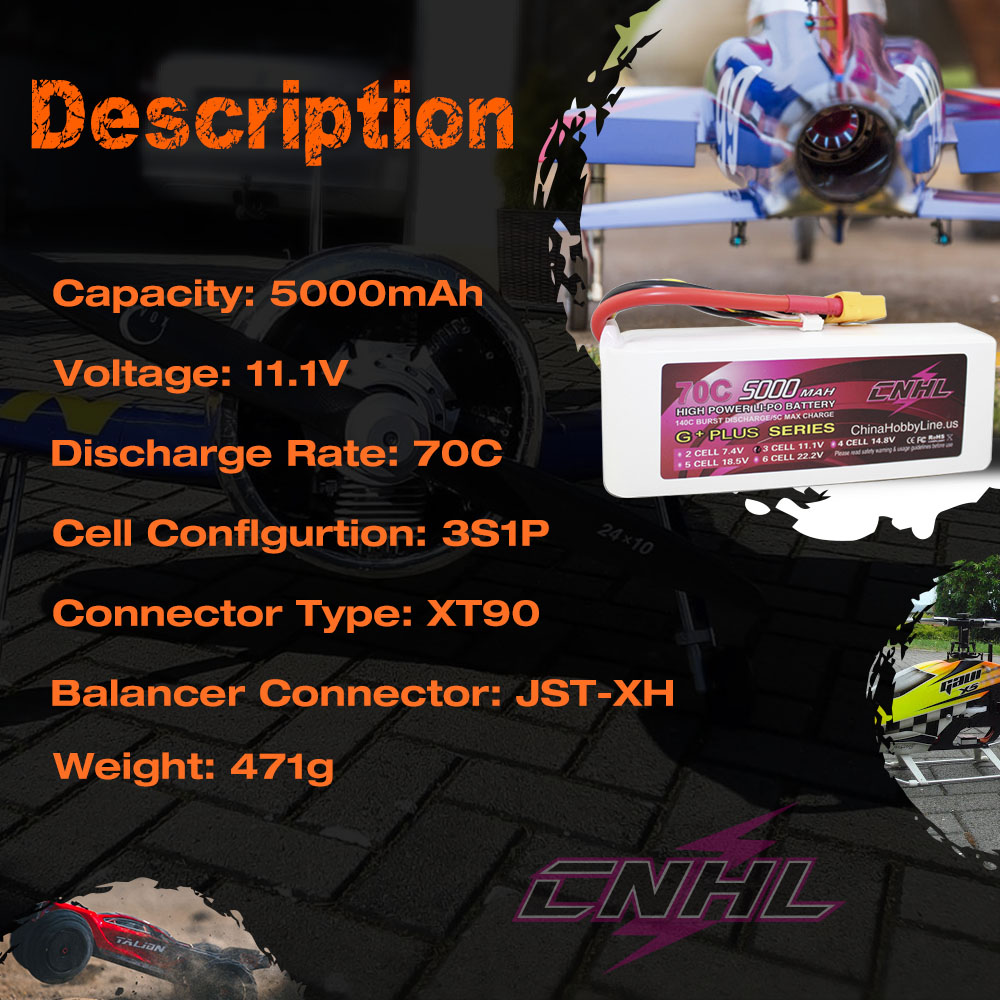 CNHL-batería Lipo 3S 4S 6S, 11 - 6S Lipo Battery 22.2V 5000Mah reseña y precio