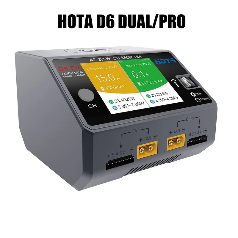 Hota-cargador inteligente D6 D - Hota D6 Pro Dual Lipo Charger reseña y precio
