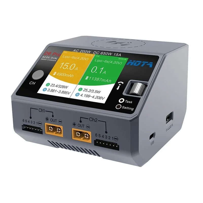 Hota-cargador inteligente D6 D - Hota D6 Pro Dual Lipo Charger reseña y precio