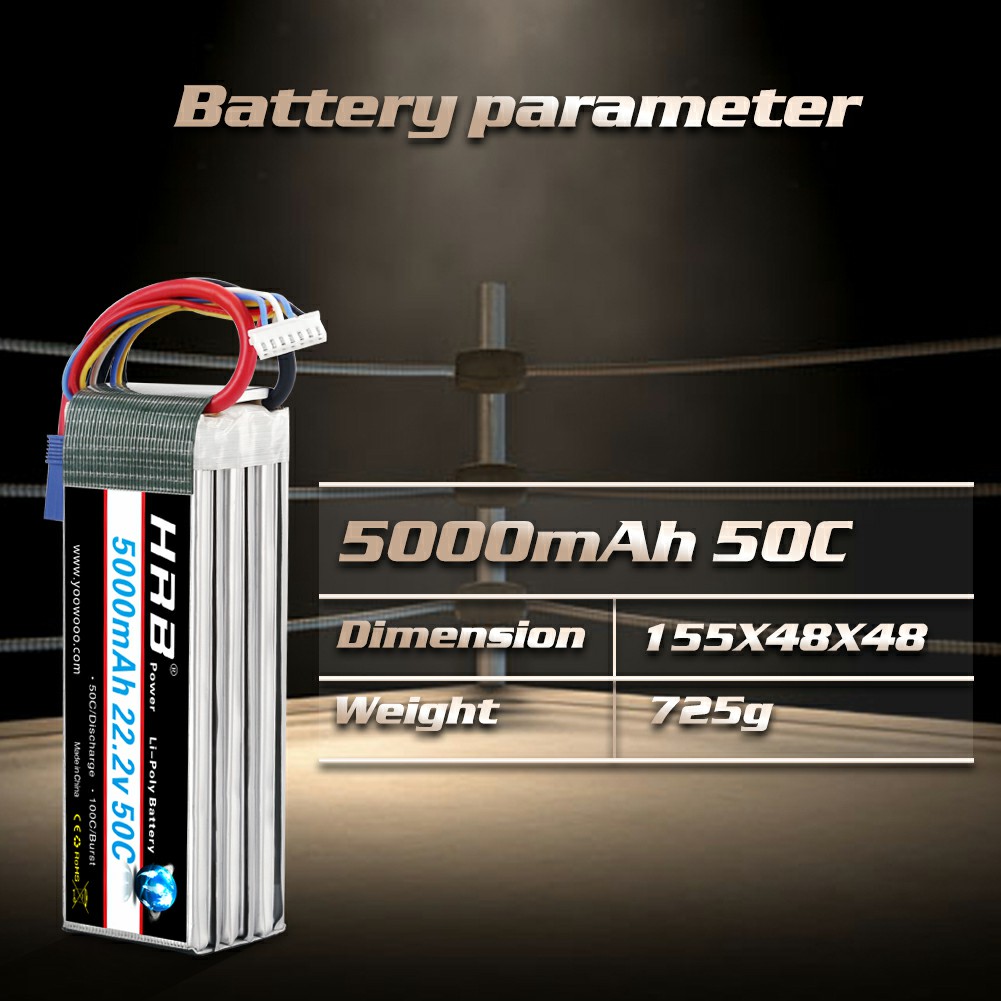Batería Lipo HRB 6S 22,2 V 500 - 6S Lipo Battery 22.2V 5000Mah reseña y precio