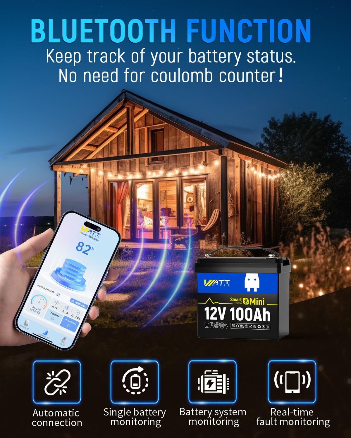 Batería Mini LiFePO4 de 12V 10 - Lifepo4 12V 100Ah Bms Bluetooth reseña y precio